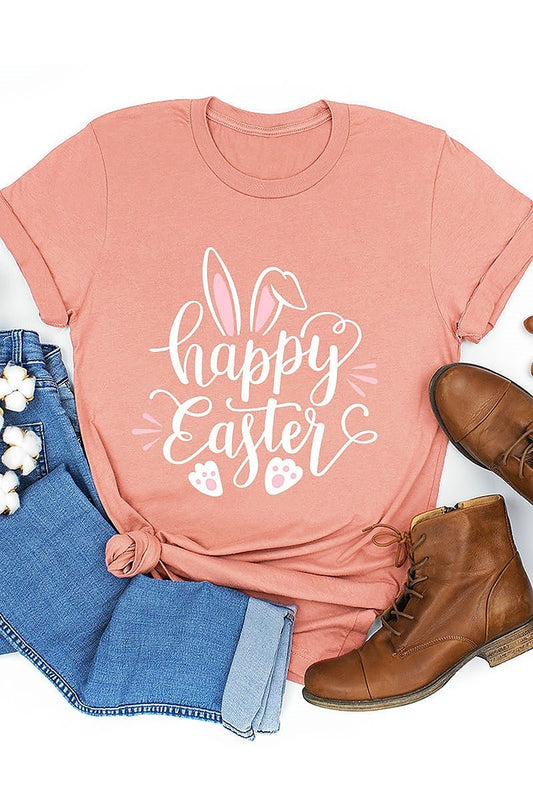 Happy easter bunny graphic top (EF3738)