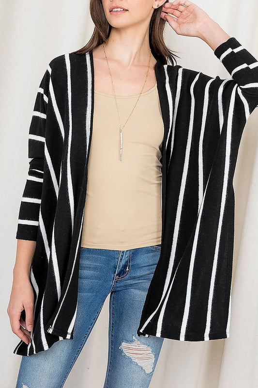 Loose fit stripe kimono cardigan (DGS5557)