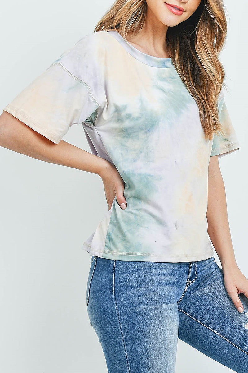 Crew neck tie dye top (ED8717-LAST)