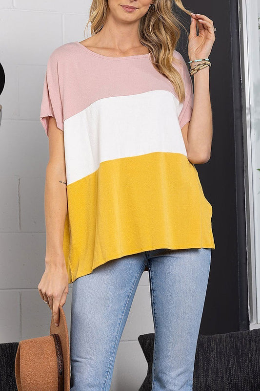 Color block tunic top (EDSW3910)