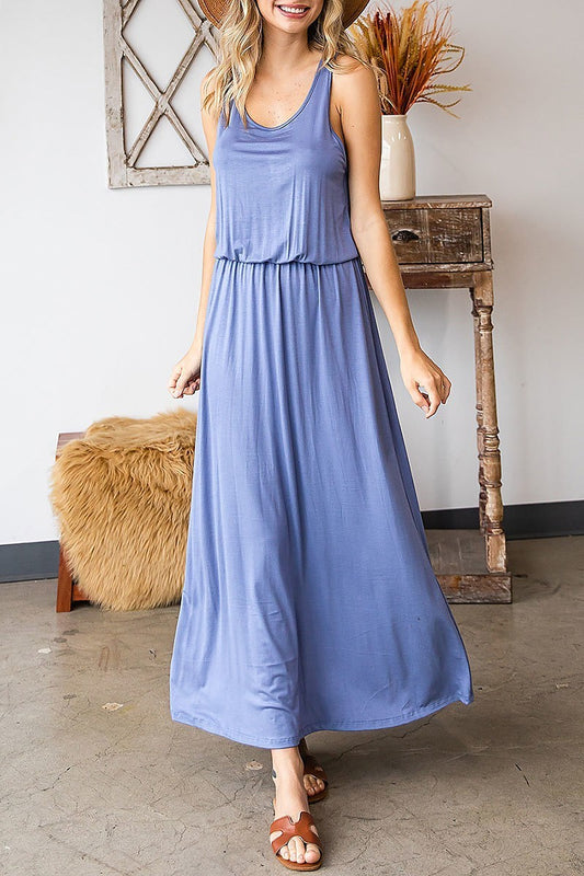 Tank top elastic waist maxi dress (DED8392)