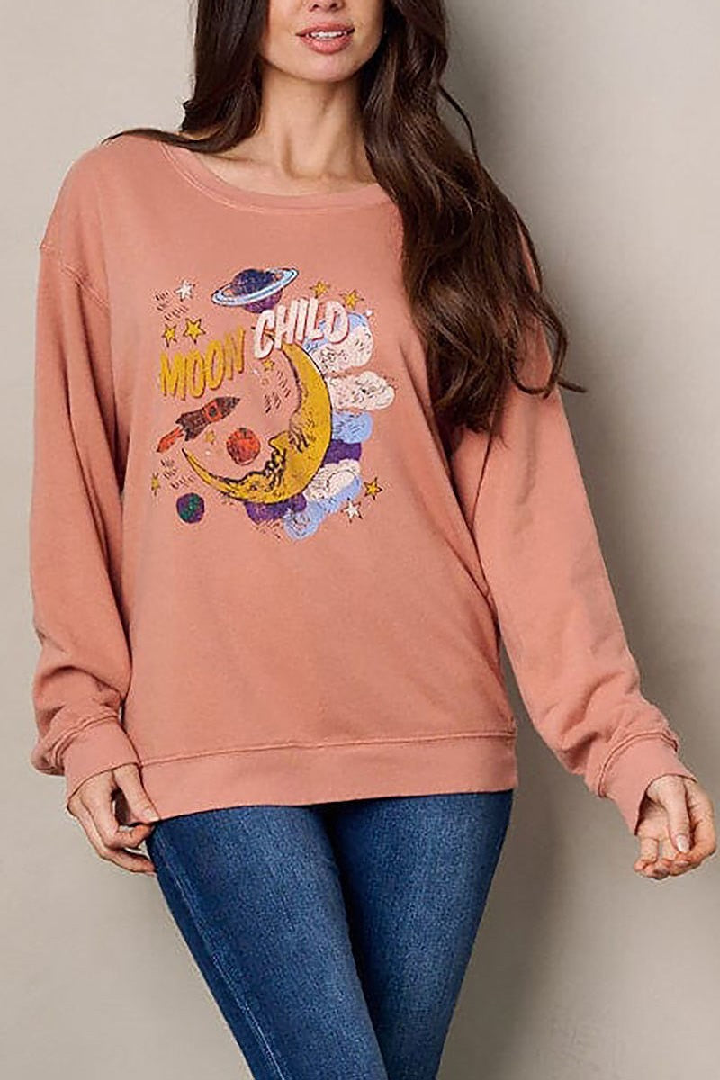 Long sleeve graphic sweater (EFWT2178)