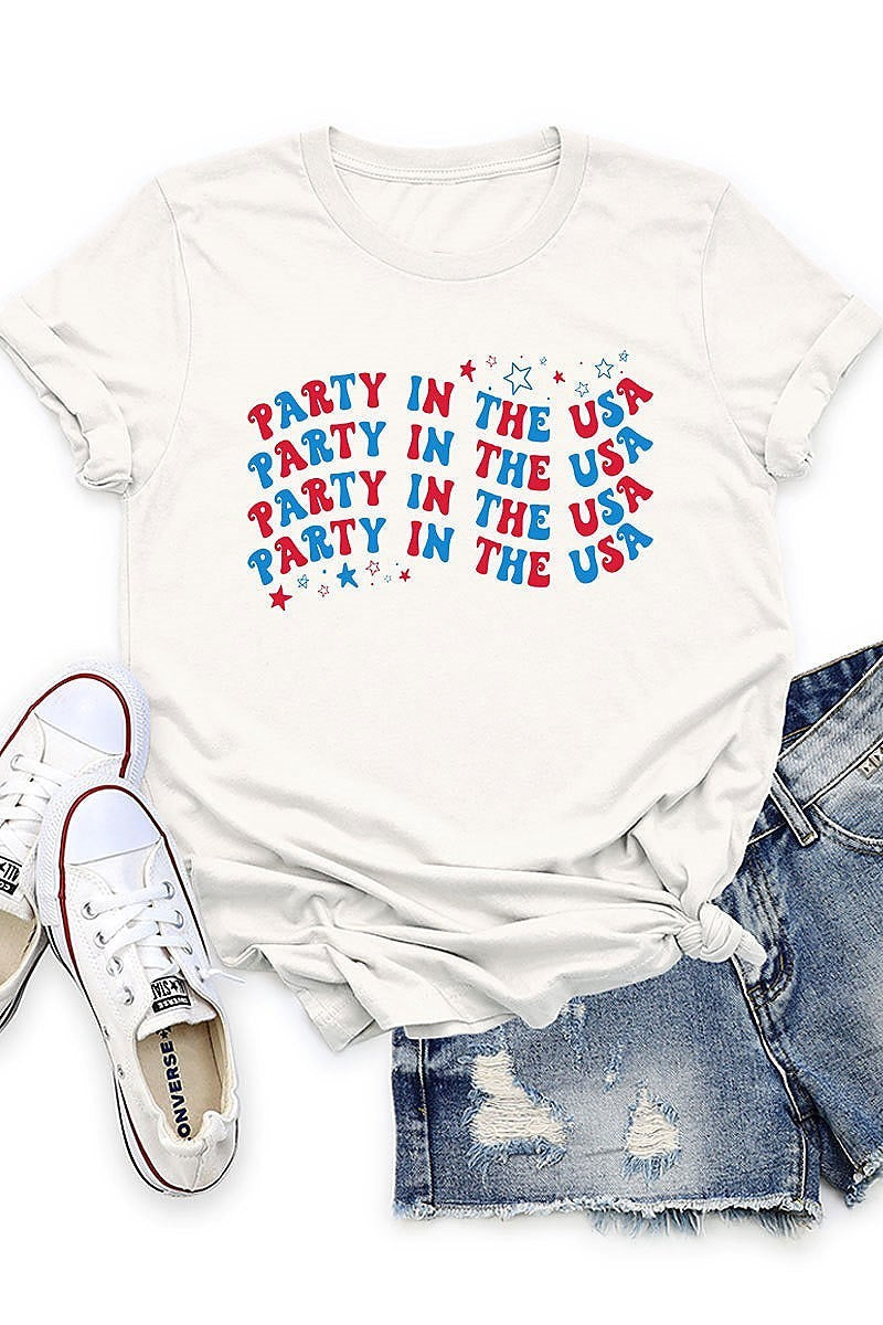 Party in the usa graphic top (EF3873)