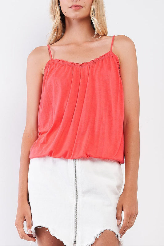 Ruffle detail bubble cami top (TDG8788)