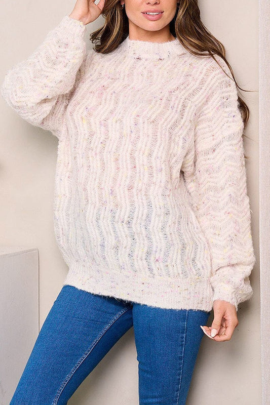 Long sleeves detailed multi sweater (EFWT3863)