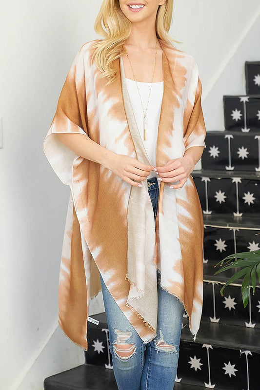 Tie dye bohemiian open front kimono (EF3253)