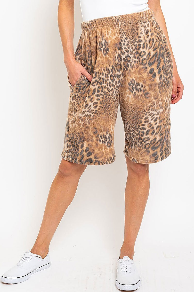 Animal print capri shorts (EDWT2386)