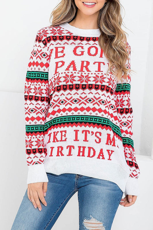 Holiday patterned crew neck sweater (DGS5495)