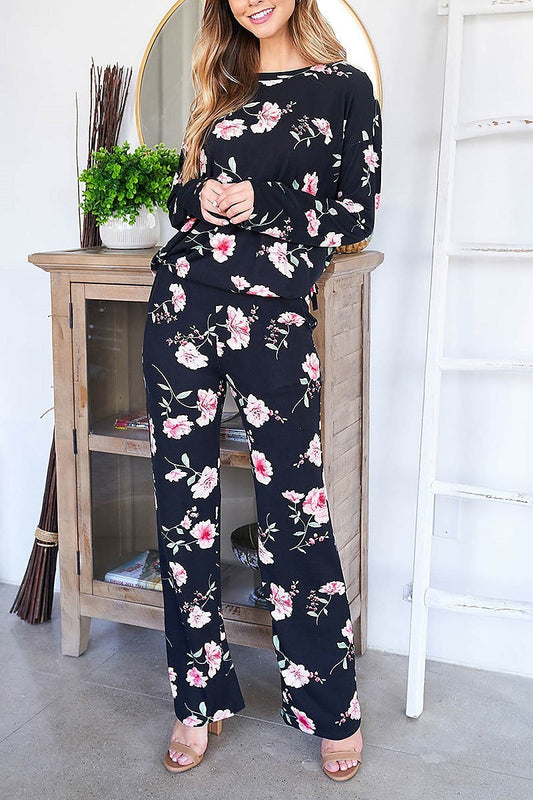 Florla print top and pants set (EF2715)