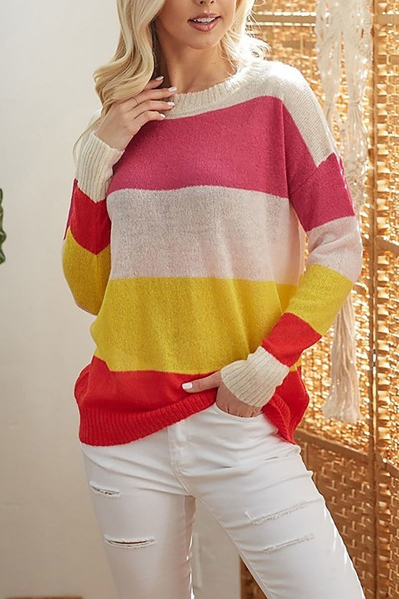 Colorblock longsleeve sweater top (DGS6172)