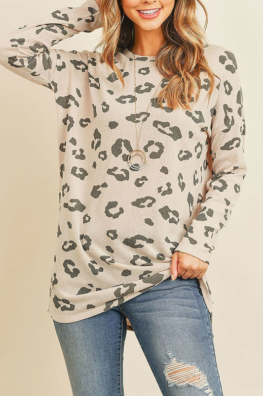 Animal print long sleeves top (EF2013)