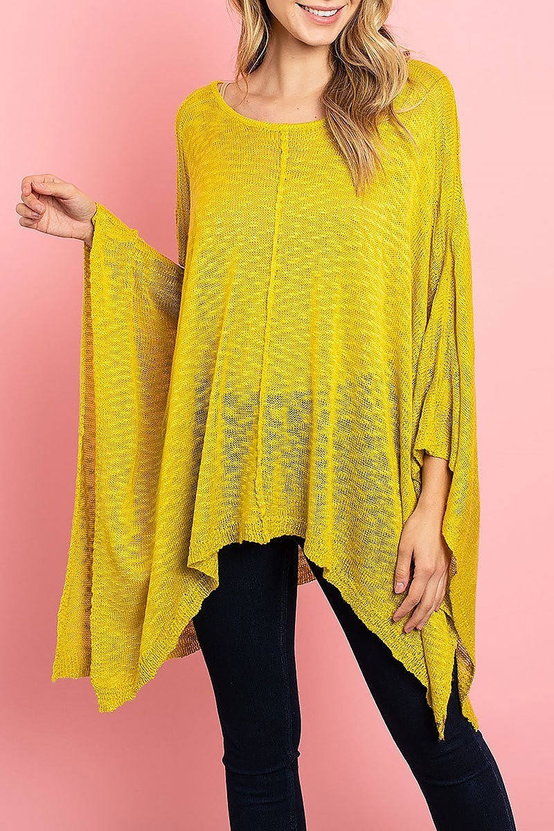 Sheer loose fit poncho top (ED8028)