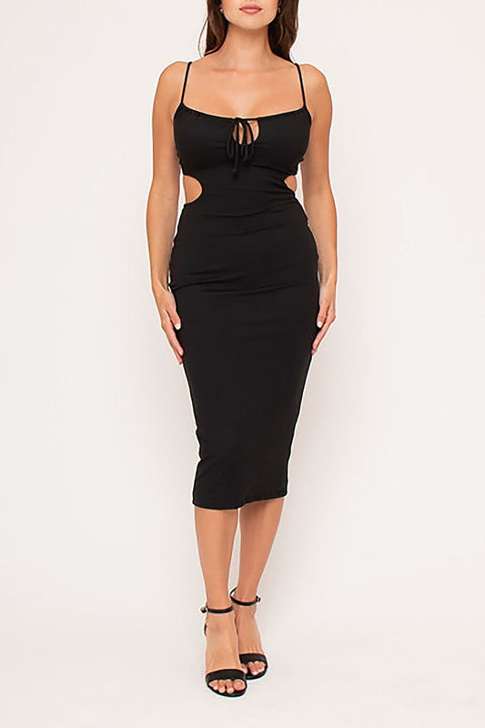 Cami midi dress with cut out waist line (EDVC2555)