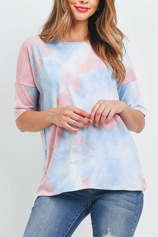 Crew neck tie dye top (EF1258)