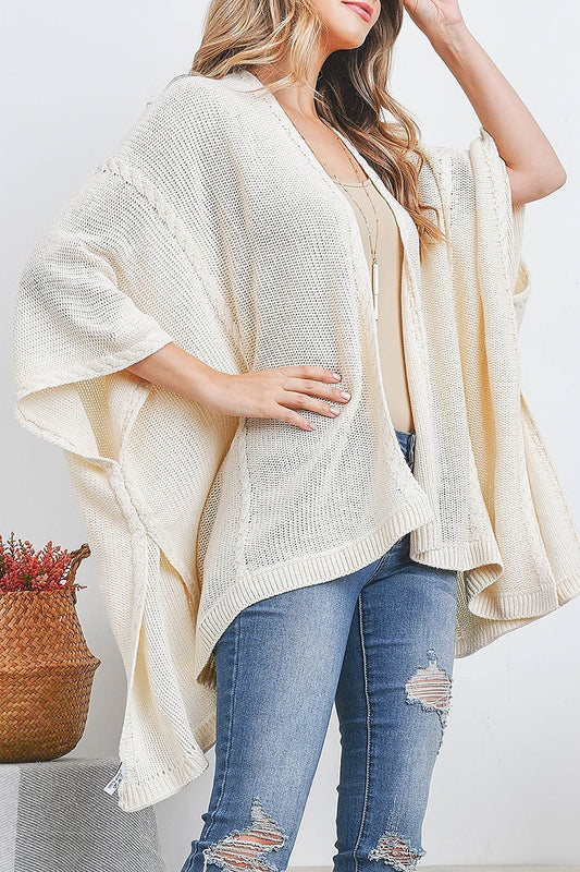 Braided line pattern open front kimono (DGS5451)