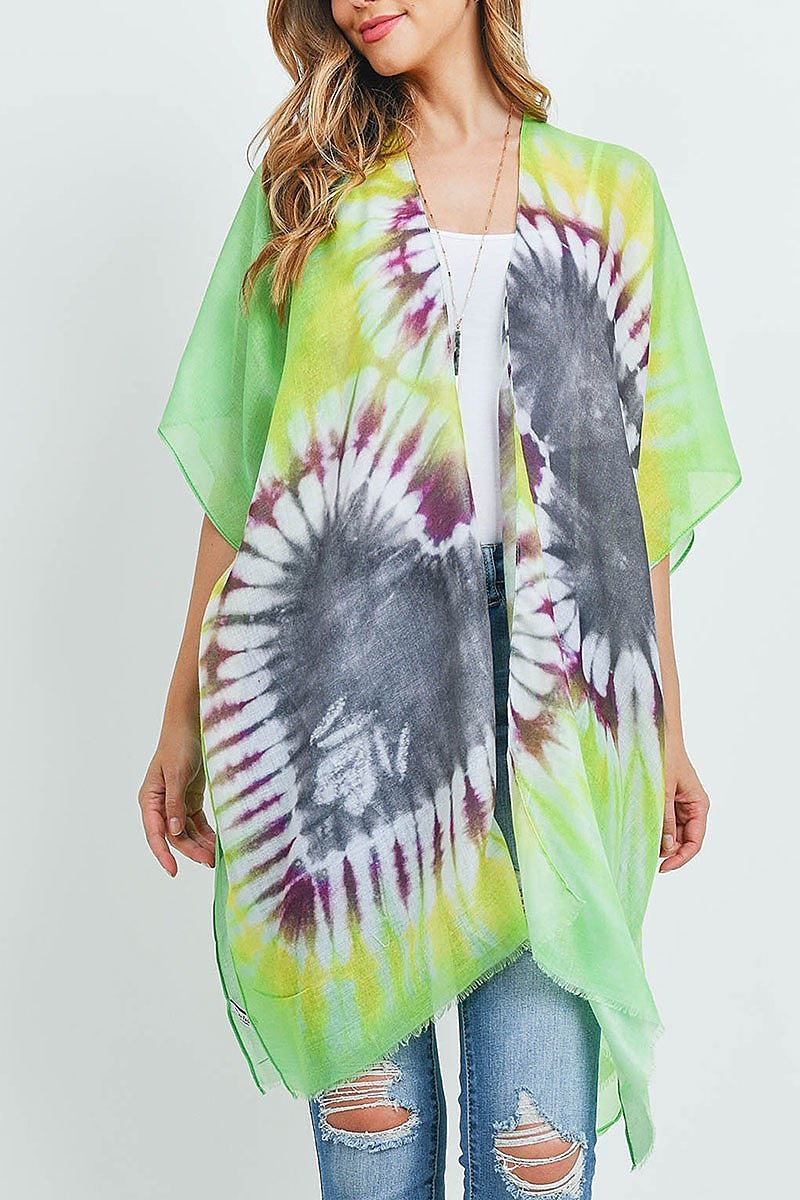 Tie dye open front kimono (EF1145)