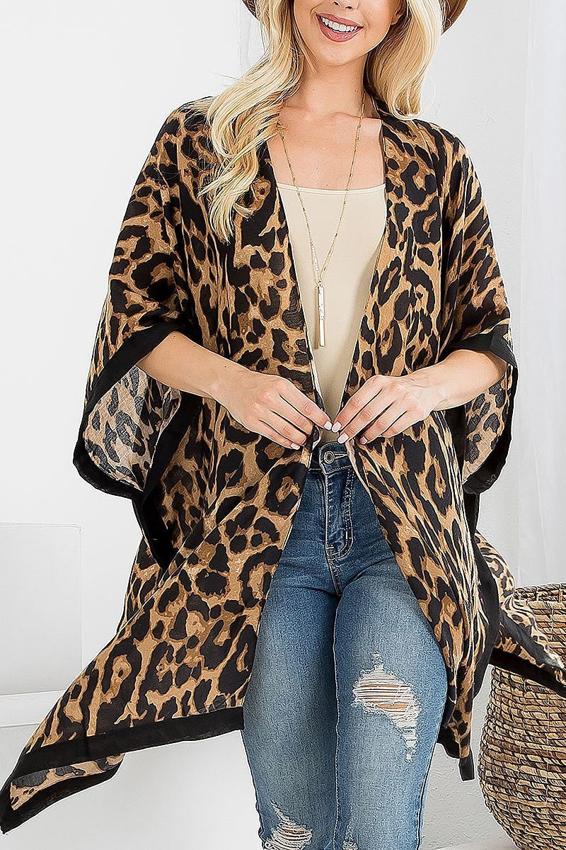 Leopard open front cardigan (EF2534)