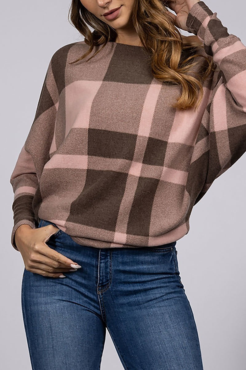 Plaid print top (EDSW2400)