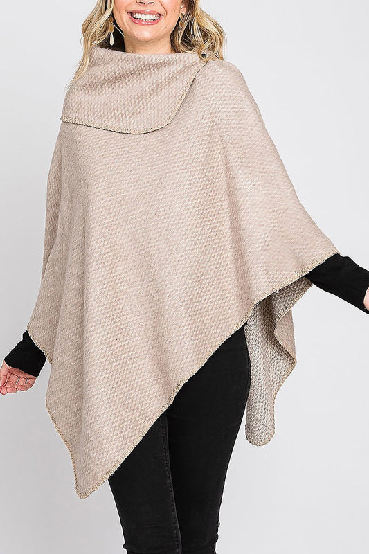 Solid textured neck poncho (DGS6121)