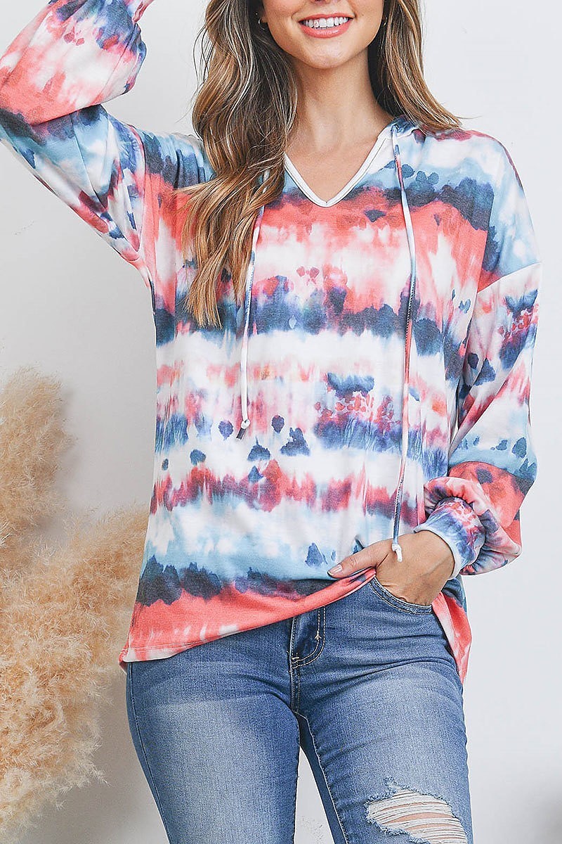 Tie dye hoodie top (EF2358)