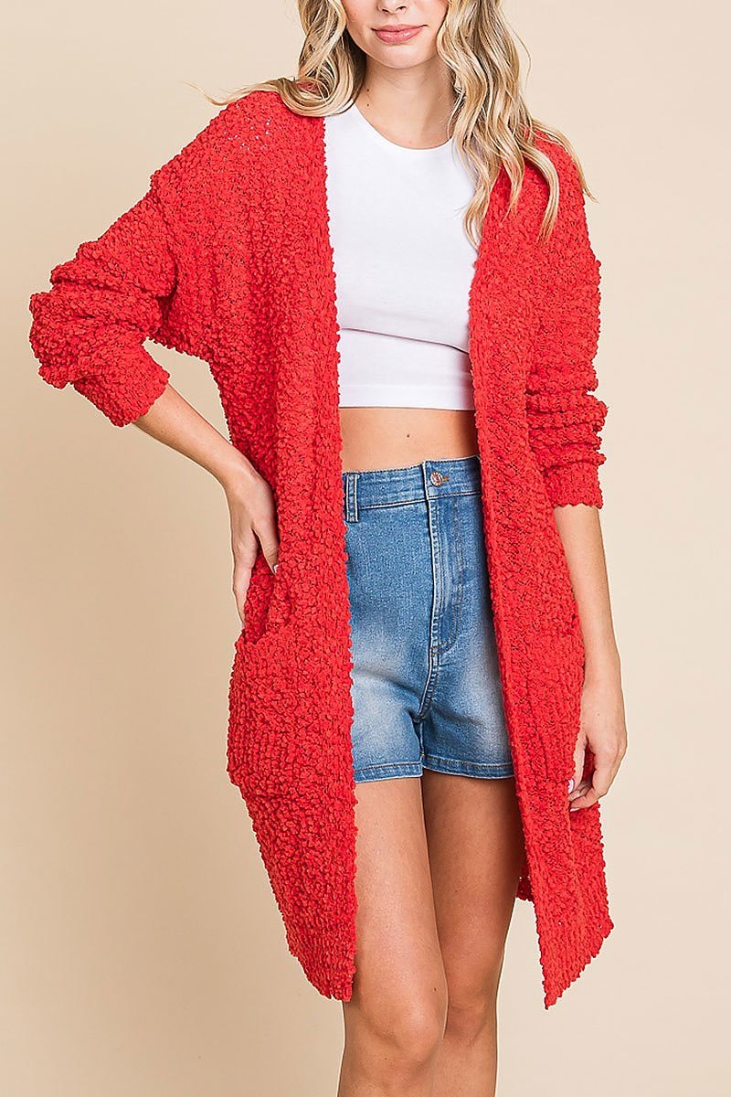 Cozy soft hairy popcorn cardigan (EDH1890-4)