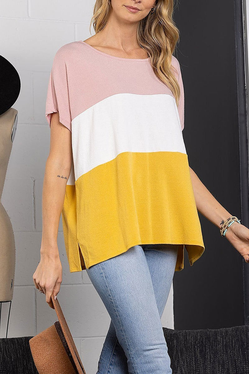 Color block tunic top (EDSW3910)