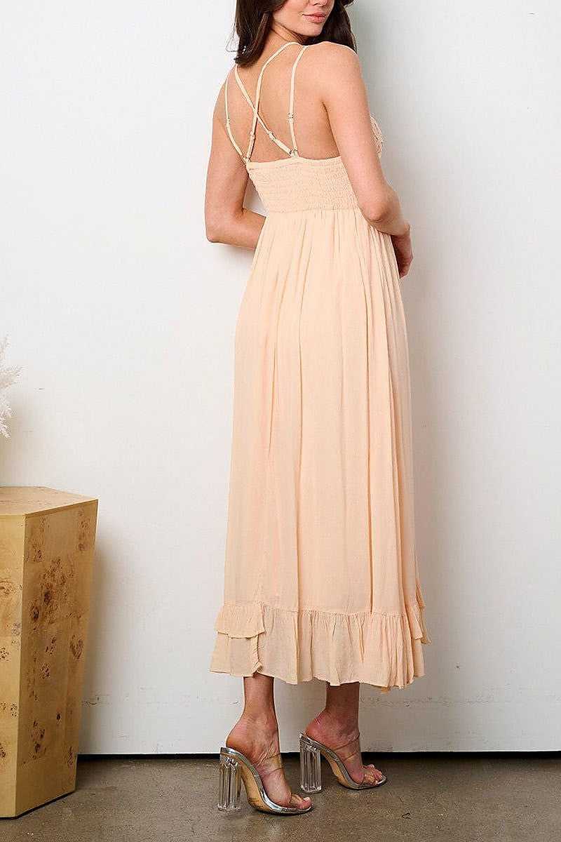 Sleeveless open back detailed maxi dress (EFWT9074)