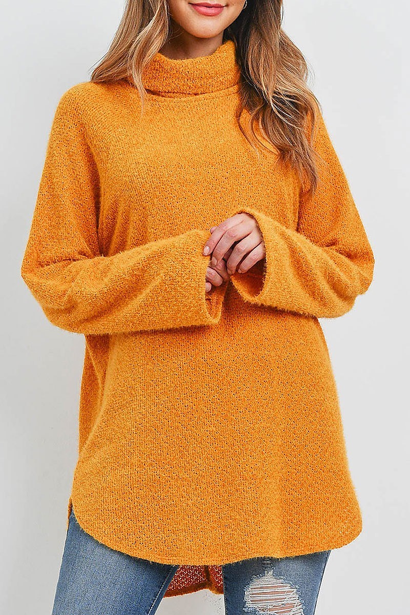 Cowl neck loose fit sweater top (EF1254)