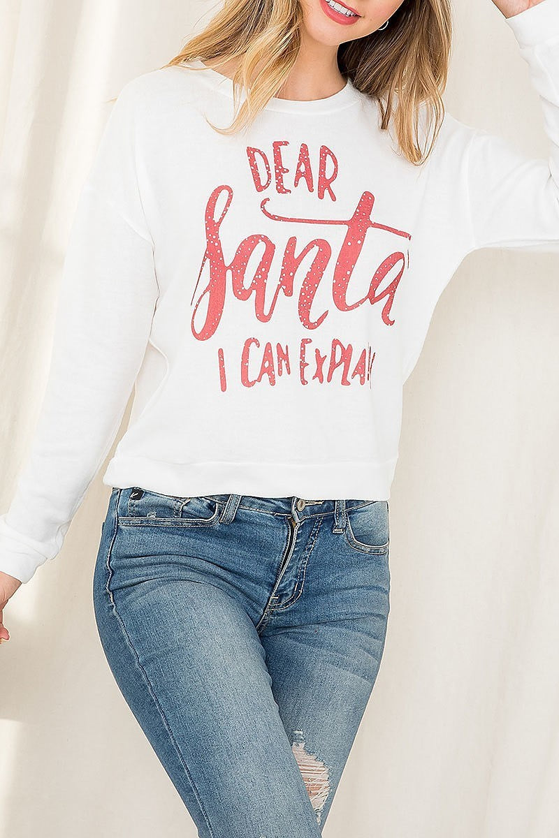 Dear santa i can explain print top (EF2612)