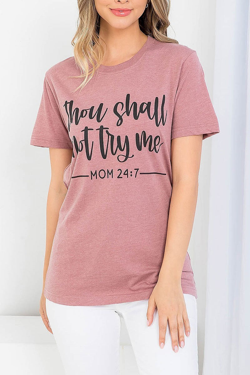 Thou shall not try me graphic tee top (EF3539)