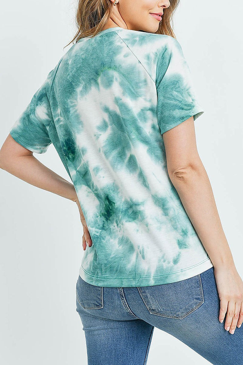 Round neck tie dye loose fit top (ED8770-3)