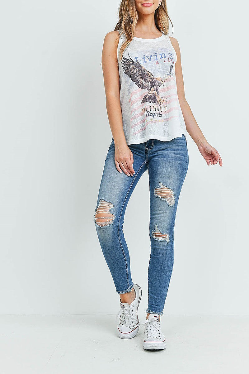 Living without regrets graphic top (ED9649)