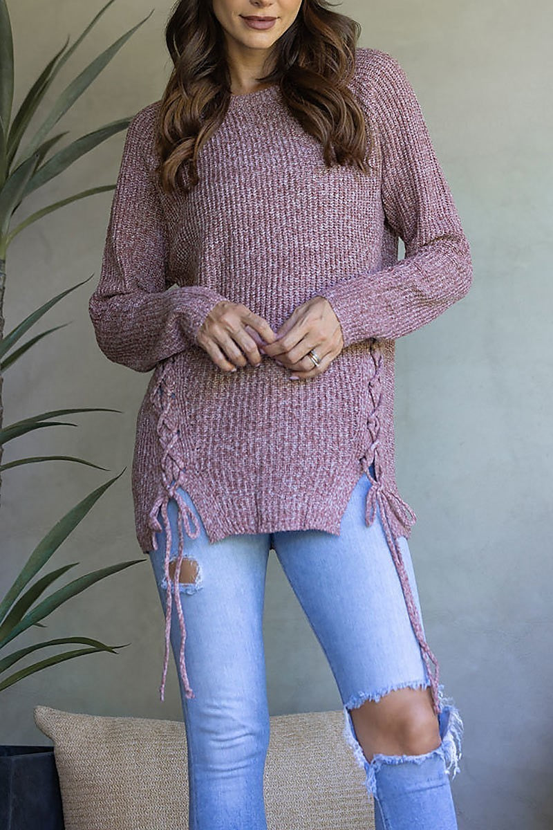 Soft knit crisscross sweater (EDSW3670)