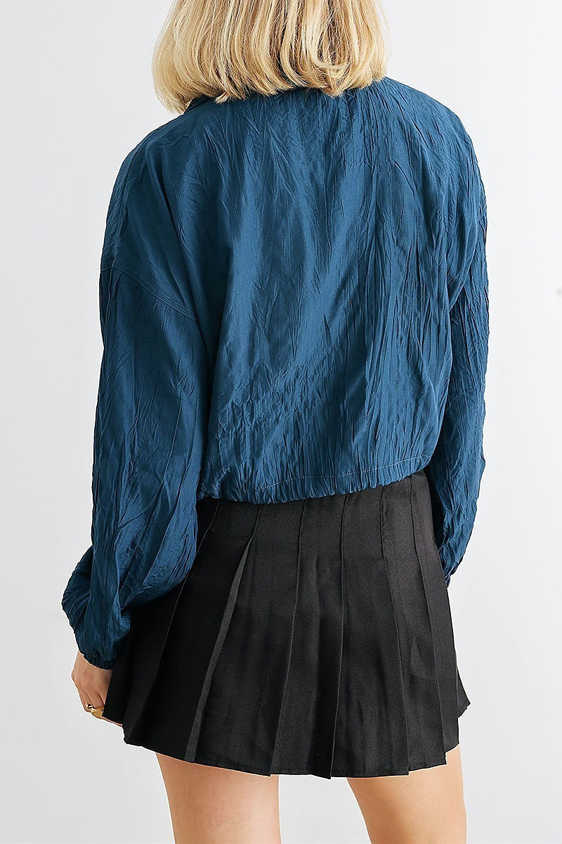 Zip up long sleeve drawstring hem jacket (TED1998)