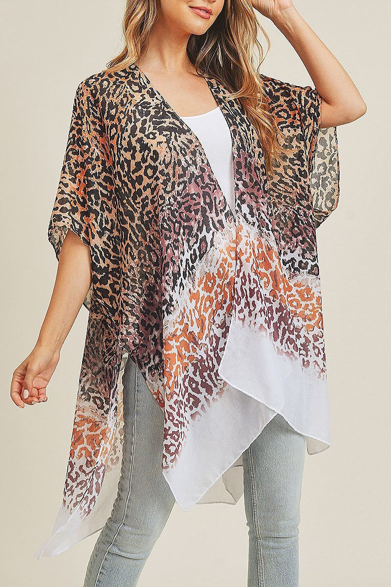 Multi color leopard kimono (EF3408)