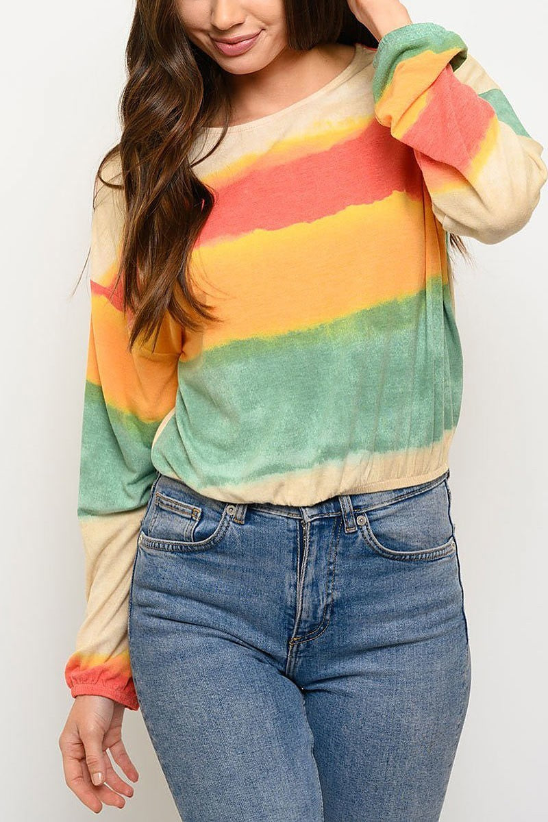 Long sleeve tie dye top (EDWT3522)