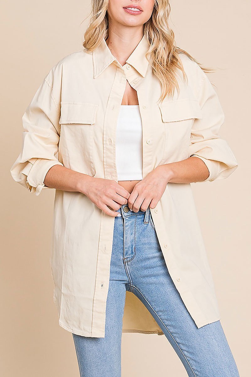 Oversized double pocket utility shirt (EDH1864)