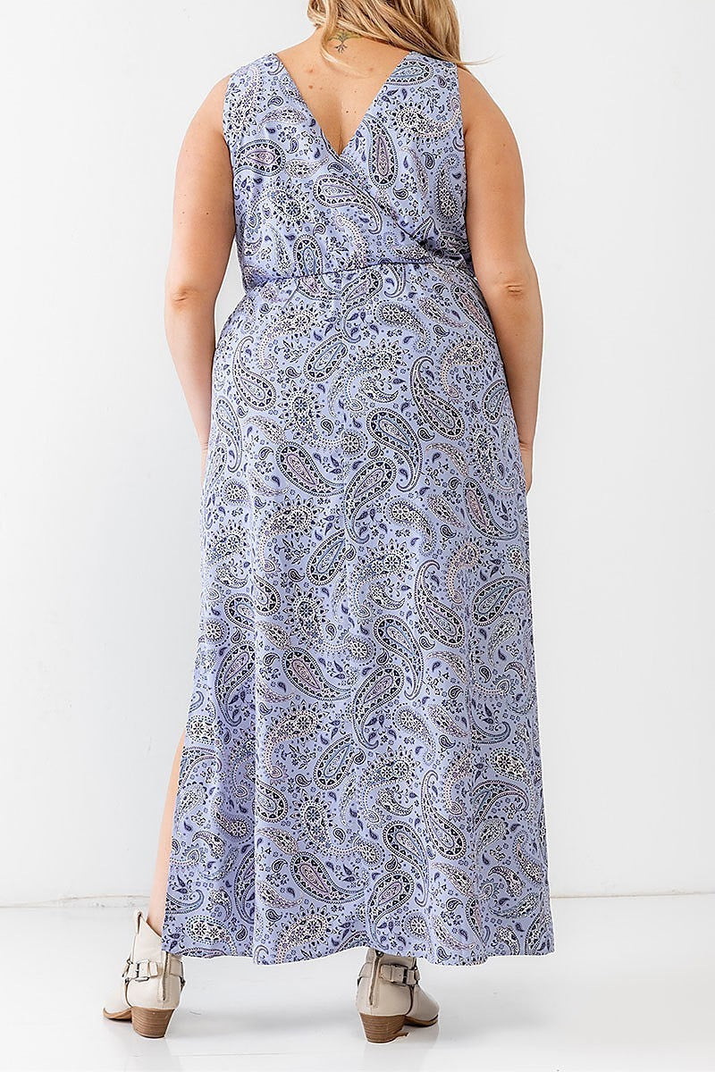 Paisley print v neck maxi dress (TED1724)