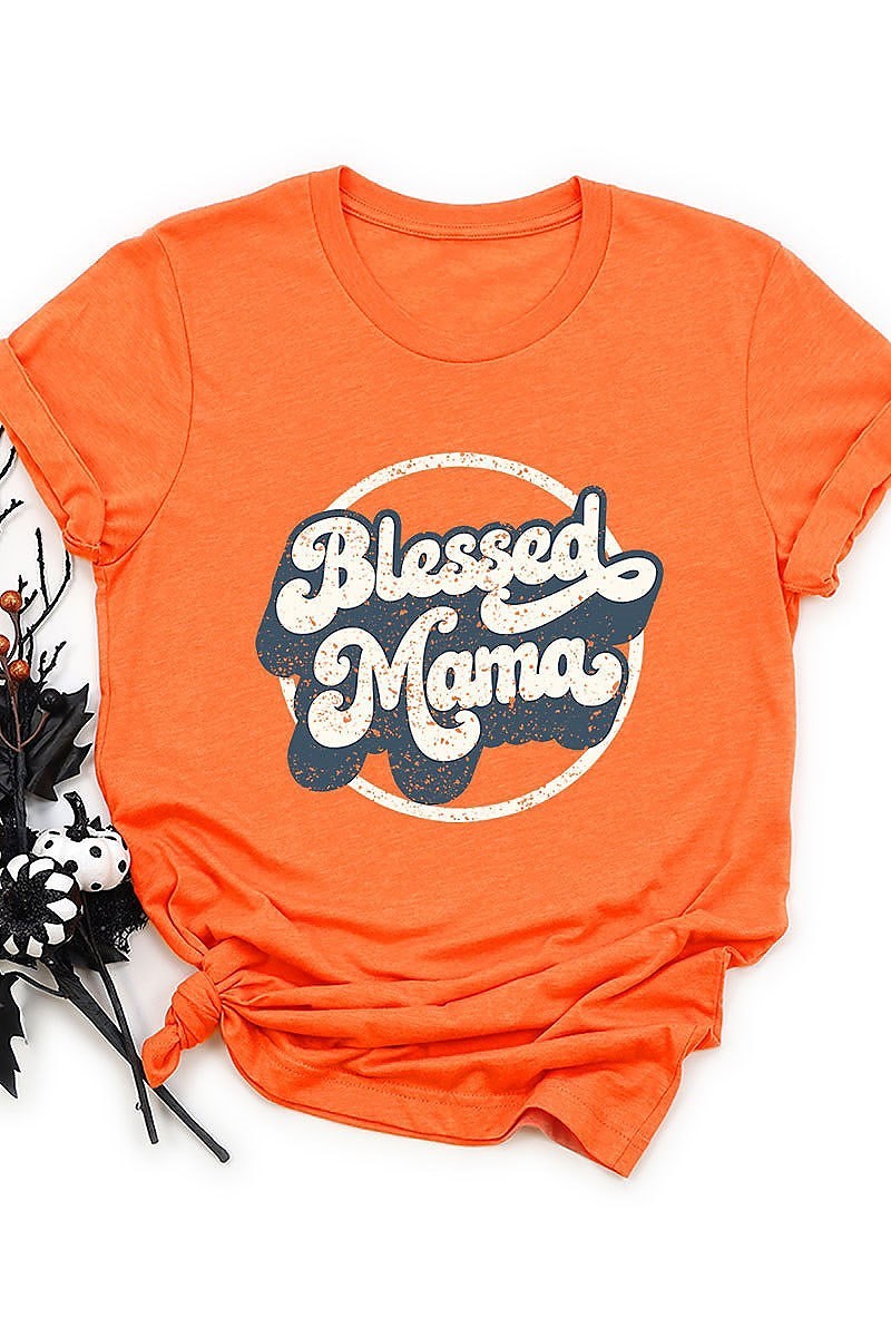 Blessed mama graphic top (EF3739)