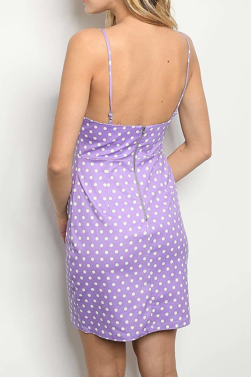 SQUARE NECK POLKA DOT PRINT BODY CON DRESS (DED2654-2020)