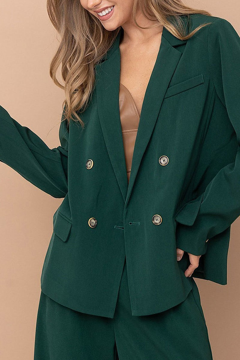 Long sleeve button closure blazer (EFWT4633)