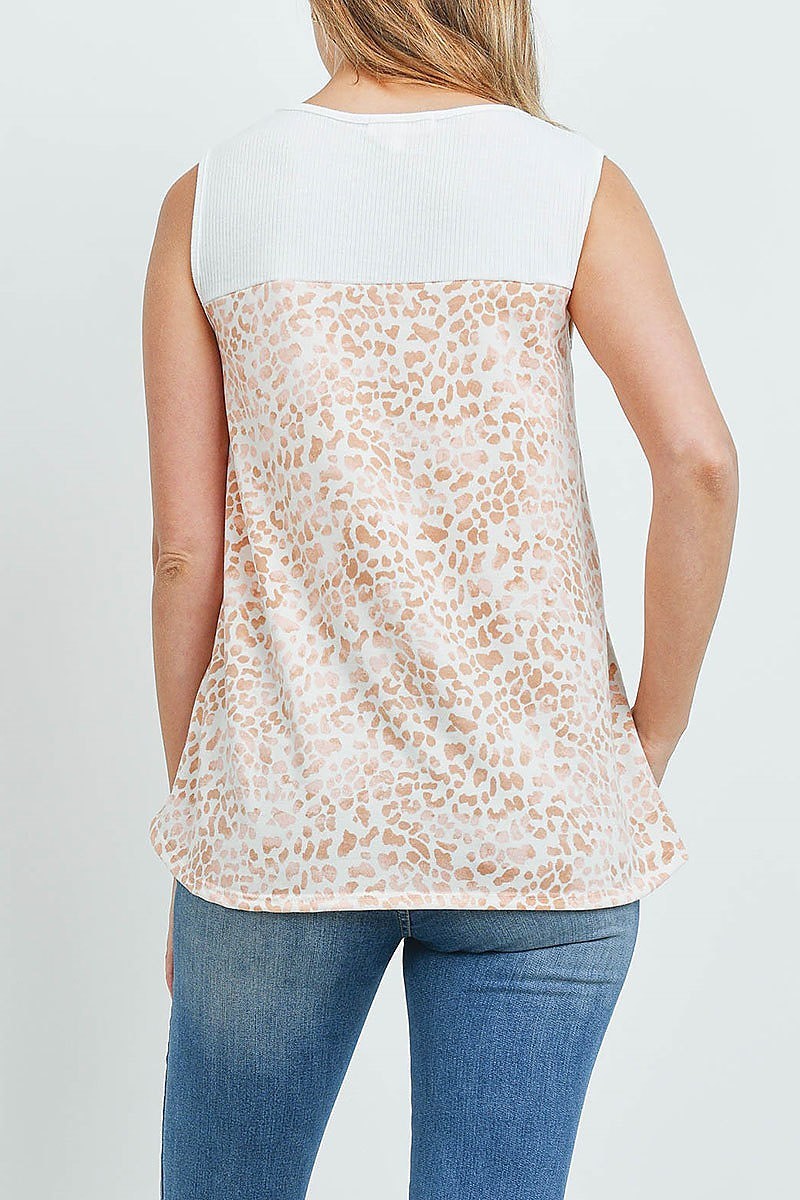 Leopard print color block top (ED9789-MR1C)