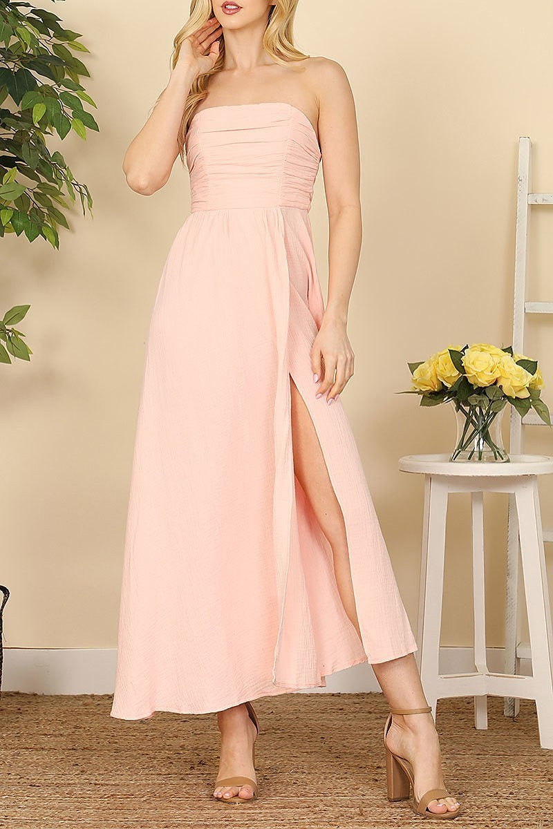 Tube and side slit dress (DED9097)