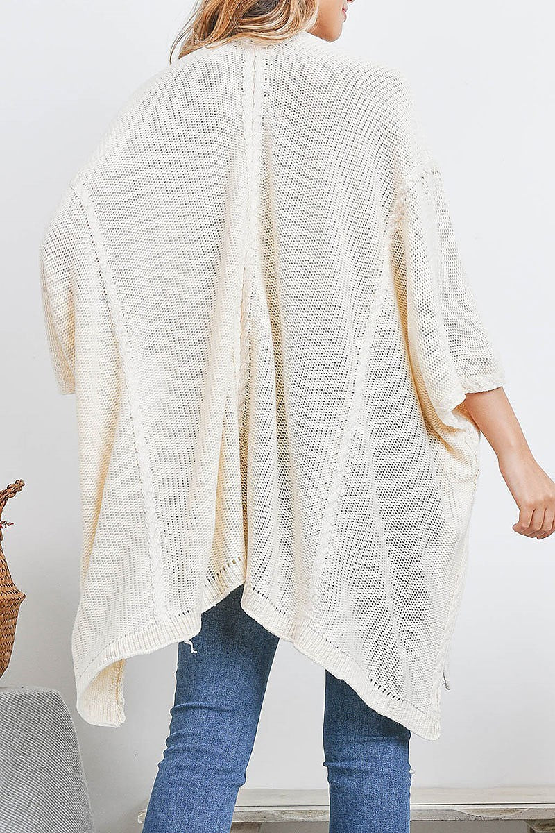 Braided line pattern open front kimono (DGS5451)