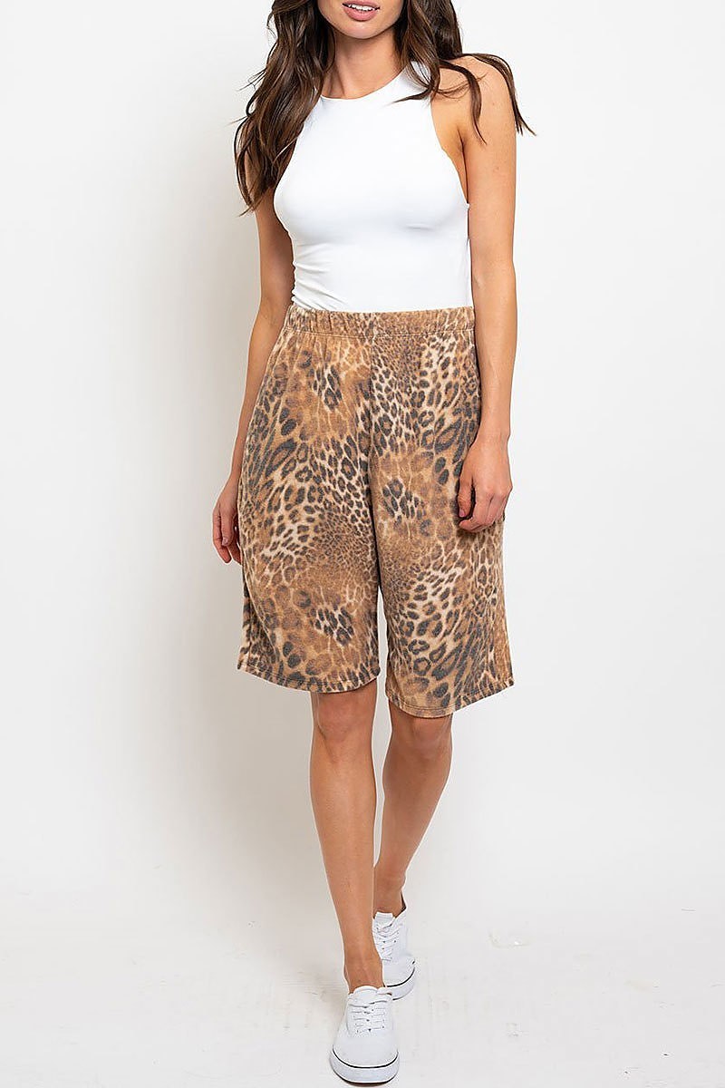 Animal print capri shorts (EDWT2386)