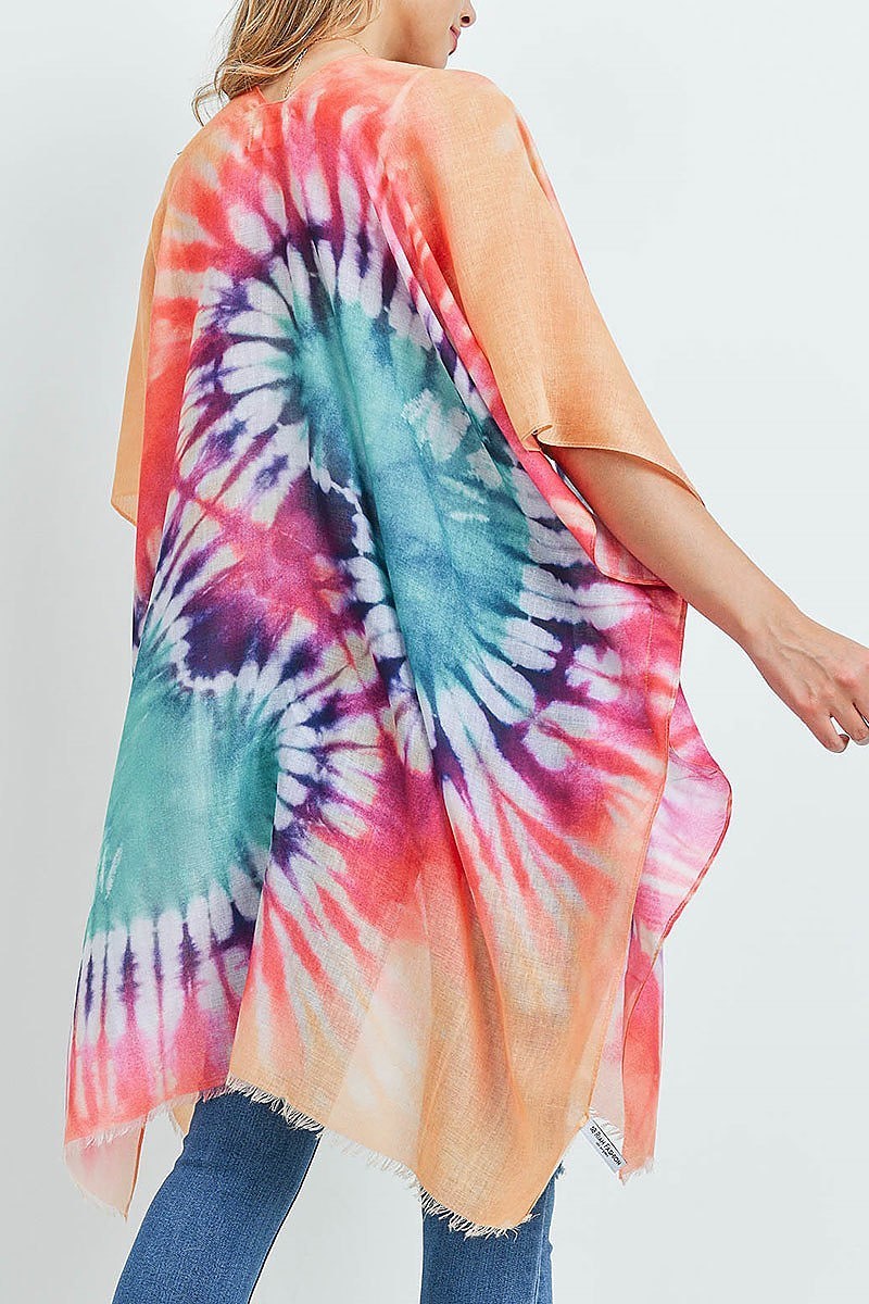 Tie dye open front kimono (EF1147-REST)