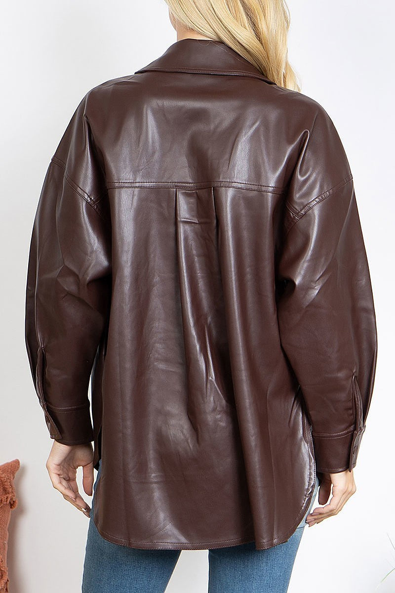 Button down leather jacket (DGS5810)