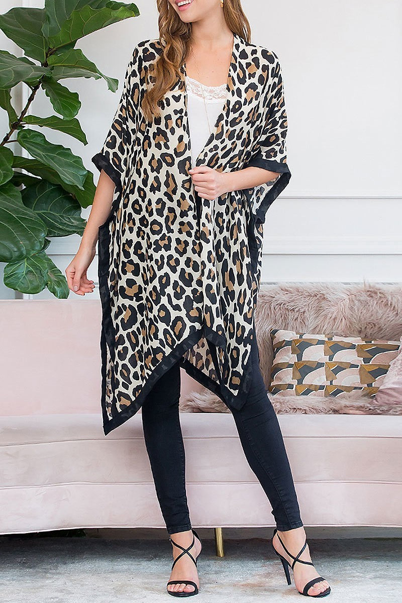 Leopard open front cardigan (EF2535)