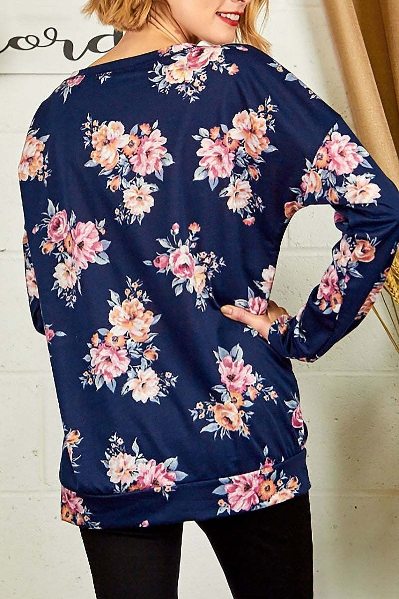 Long sleeve floral top (EF4883)