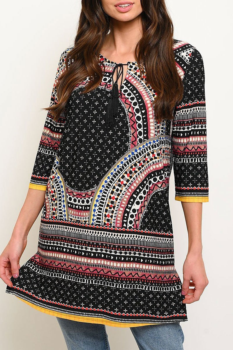 Tribal print tunic top (EDWT2212)